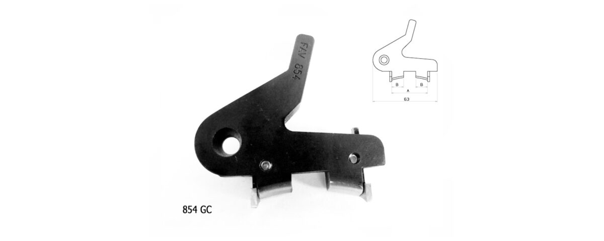 854 gc piedino per due smussature contemporanee su cinture tracolle strisce