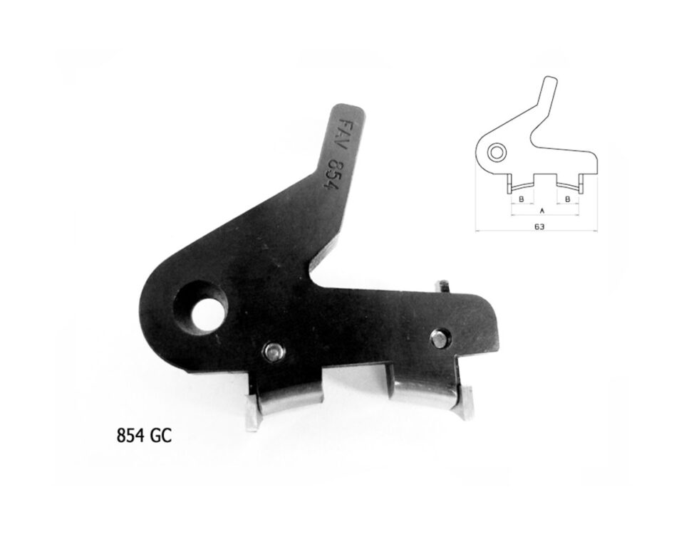 854 gc piedino per due smussature contemporanee su cinture tracolle strisce
