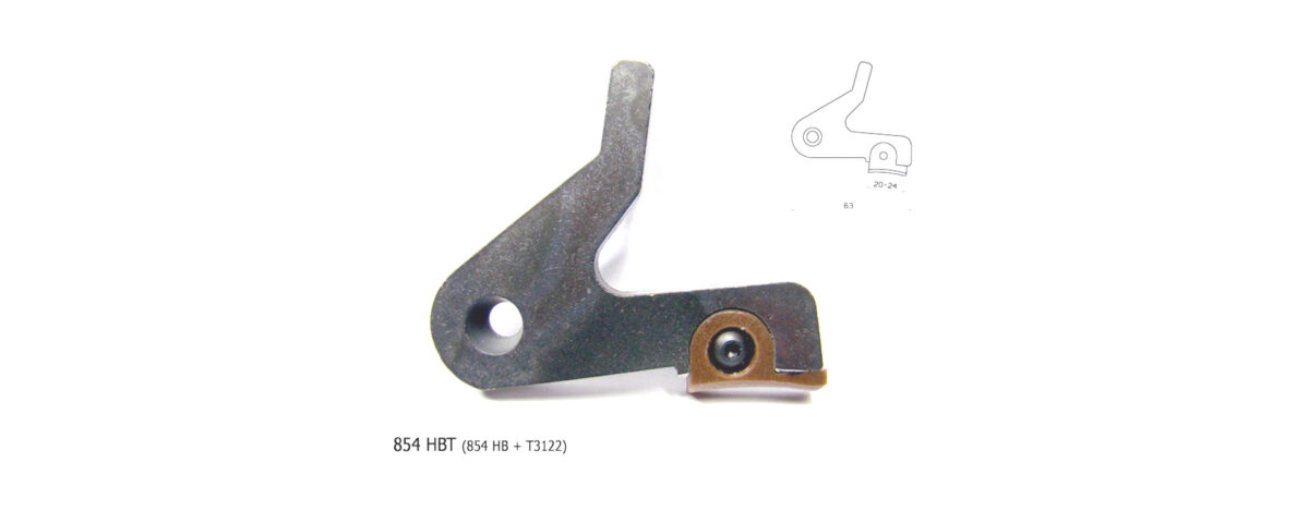 854 hbt piedino per rullo 50mm con inserto tefl