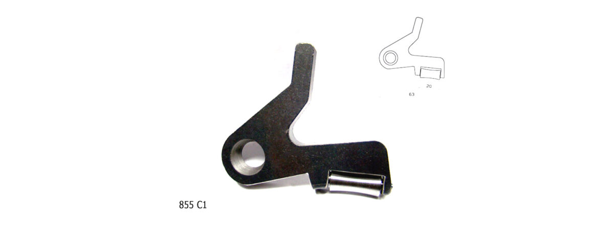 855 c1 piedino con rullo 20mm scarnitura zero